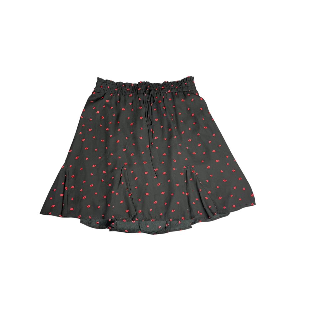 Jun & Ivy Lipstick Kiss Hearts Flowy Mini Skirt Size Medium‎ Romantic Stylish